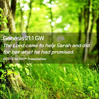 Picture 02 - Genesis 21:1 GW - The Lord came to help Sarah and did for her what - Bible Verse Picture