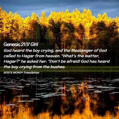 Picture 02 - Genesis 21:17 GW - God heard the boy crying, and the Messenger of - Bible Verse Picture