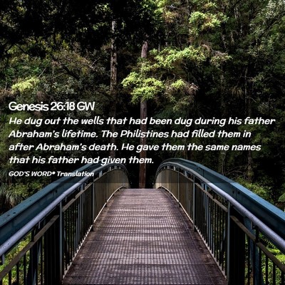Picture 02 - Genesis 26:18 GW - He dug out the wells that had been dug during his - Bible Verse Picture