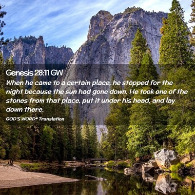 Picture 02 - Genesis 28:11 GW - When he came to a certain place, he stopped for - Bible Verse Picture
