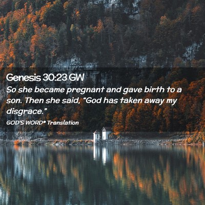Picture 02 - Genesis 30:23 GW - So she became pregnant and gave birth to a son. - Bible Verse Picture