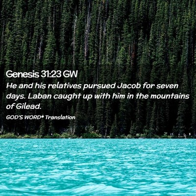 Picture 02 - Genesis 31:23 GW - He and his relatives pursued Jacob for seven - Bible Verse Picture