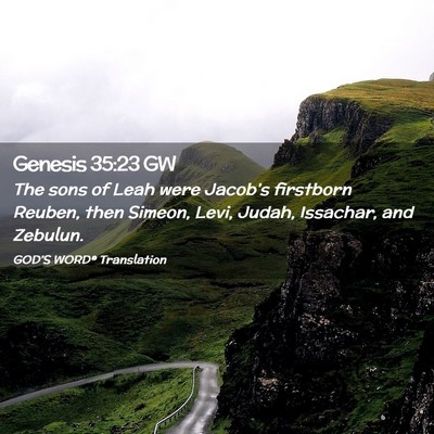 Picture 02 - Genesis 35:23 GW - The sons of Leah were Jacob’s firstborn Reuben, - Bible Verse Picture