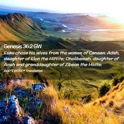 Picture 02 - Genesis 36:2 GW - Esau chose his wives from the women of Canaan: - Bible Verse Picture