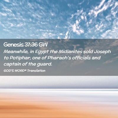 Picture 02 - Genesis 37:36 GW - Meanwhile, in Egypt the Midianites sold Joseph to - Bible Verse Picture