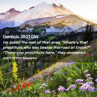 Picture 02 - Genesis 38:21 GW - He asked the men of that area, “Where’s that - Bible Verse Picture