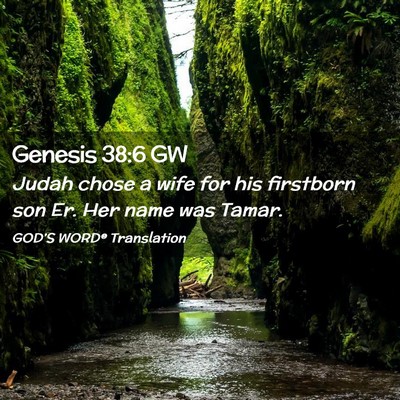 Picture 02 - Genesis 38:6 GW - Judah chose a wife for his firstborn son Er. Her - Bible Verse Picture