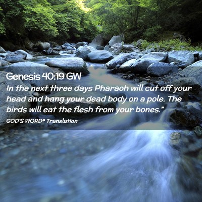 Picture 02 - Genesis 40:19 GW - In the next three days Pharaoh will cut off your - Bible Verse Picture