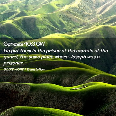 Picture 02 - Genesis 40:3 GW - He put them in the prison of the captain of the - Bible Verse Picture
