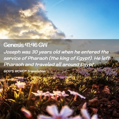 Picture 02 - Genesis 41:46 GW - Joseph was 30 years old when he entered the - Bible Verse Picture