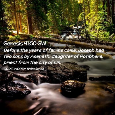 Picture 02 - Genesis 41:50 GW - Before the years of famine came, Joseph had two - Bible Verse Picture