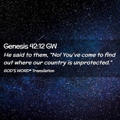 Picture 02 - Genesis 42:12 GW - He said to them, “No! You’ve come to find out - Bible Verse Picture