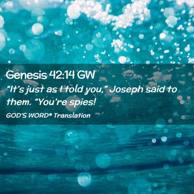 Picture 02 - Genesis 42:14 GW - “It’s just as I told you,” Joseph said to - Bible Verse Picture