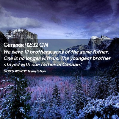 Picture 02 - Genesis 42:32 GW - We were 12 brothers, sons of the same father. One - Bible Verse Picture