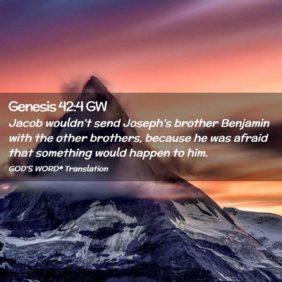 Picture 02 - Genesis 42:4 GW - Jacob wouldn’t send Joseph’s brother Benjamin - Bible Verse Picture