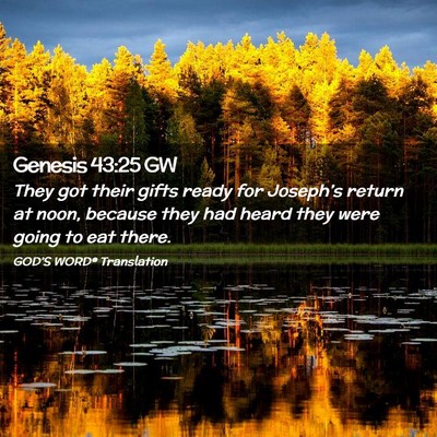Picture 02 - Genesis 43:25 GW - They got their gifts ready for Joseph’s return - Bible Verse Picture