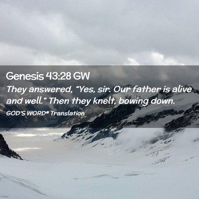 Picture 02 - Genesis 43:28 GW - They answered, “Yes, sir. Our father is alive - Bible Verse Picture