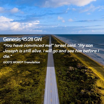 Picture 02 - Genesis 45:28 GW - “You have convinced me!” Israel said. “My - Bible Verse Picture