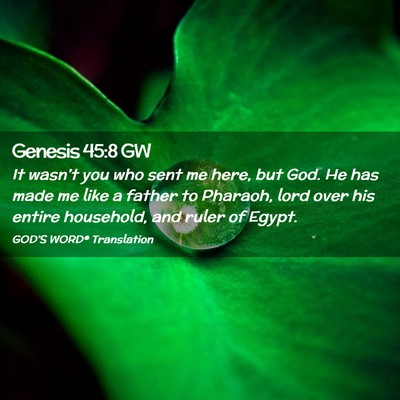 Picture 02 - Genesis 45:8 GW - It wasn’t you who sent me here, but God. He has - Bible Verse Picture