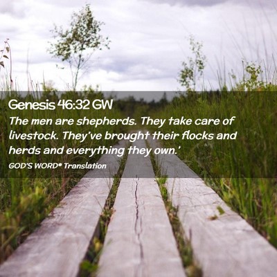 Picture 02 - Genesis 46:32 GW - The men are shepherds. They take care of - Bible Verse Picture