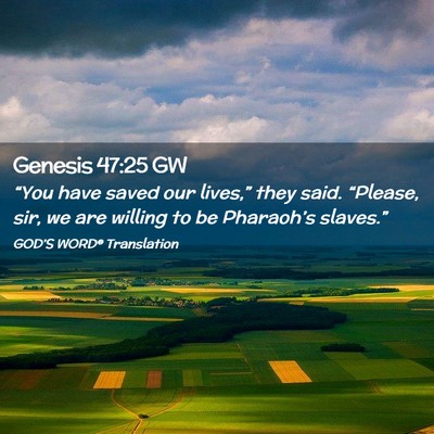 Picture 02 - Genesis 47:25 GW - “You have saved our lives,” they said. - Bible Verse Picture
