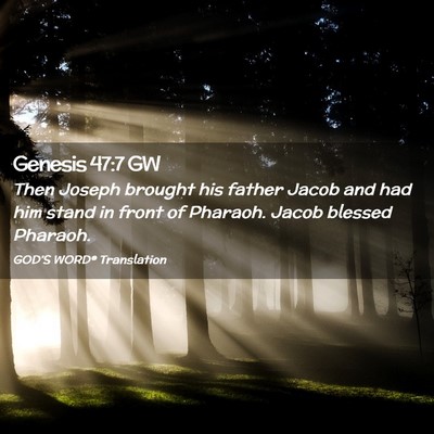 Picture 02 - Genesis 47:7 GW - Then Joseph brought his father Jacob and had him - Bible Verse Picture
