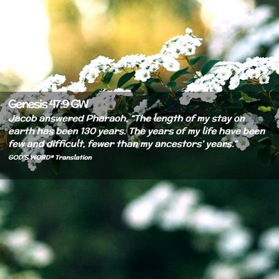 Picture 02 - Genesis 47:9 GW - Jacob answered Pharaoh, “The length of my stay - Bible Verse Picture