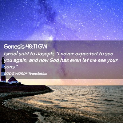 Picture 02 - Genesis 48:11 GW - Israel said to Joseph, “I never expected to see - Bible Verse Picture