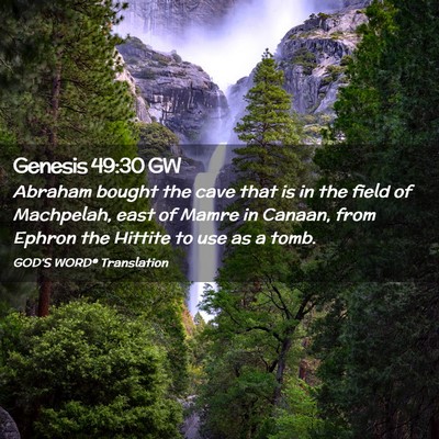 Picture 02 - Genesis 49:30 GW - Abraham bought the cave that is in the field of - Bible Verse Picture