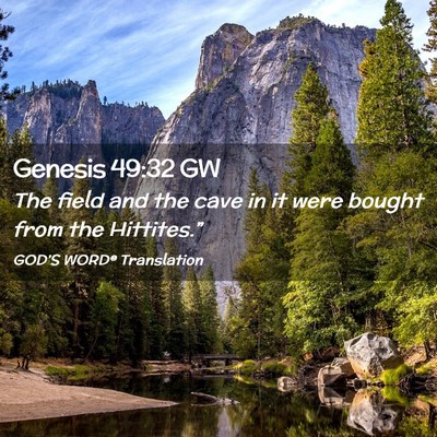 Picture 02 - Genesis 49:32 GW - The field and the cave in it were bought from the - Bible Verse Picture