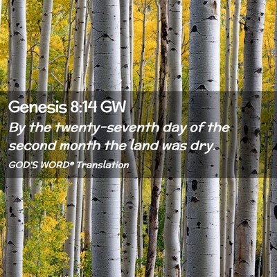 Picture 02 - Genesis 8:14 GW - By the twenty-seventh day of the second month the - Bible Verse Picture