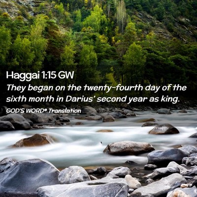 Picture 02 - Haggai 1:15 GW - They began on the twenty-fourth day of the sixth - Bible Verse Picture