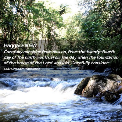 Picture 02 - Haggai 2:18 GW - Carefully consider from now on, from the - Bible Verse Picture