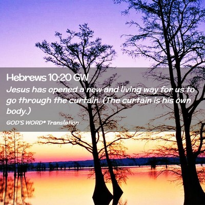 Picture 02 - Hebrews 10:20 GW - Jesus has opened a new and living way for us to - Bible Verse Picture