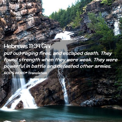 Picture 02 - Hebrews 11:34 GW - put out raging fires, and escaped death. They - Bible Verse Picture