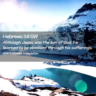Picture 02 - Hebrews 5:8 GW - Although Jesus was the Son of God, he learned to - Bible Verse Picture