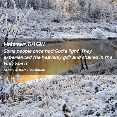 Picture 02 - Hebrews 6:4 GW - Some people once had God’s light. They - Bible Verse Picture