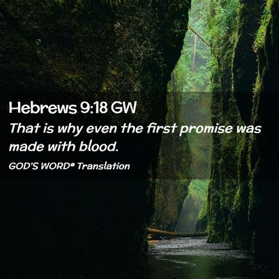 Picture 02 - Hebrews 9:18 GW - That is why even the first promise was made with - Bible Verse Picture