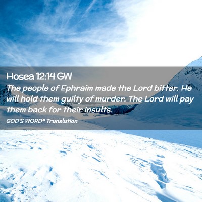 Picture 02 - Hosea 12:14 GW - The people of Ephraim made the Lord bitter. He - Bible Verse Picture