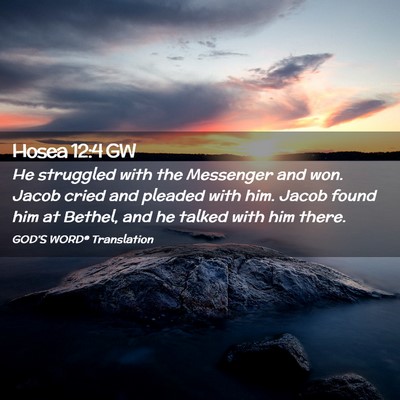 Picture 02 - Hosea 12:4 GW - He struggled with the Messenger and won. Jacob - Bible Verse Picture
