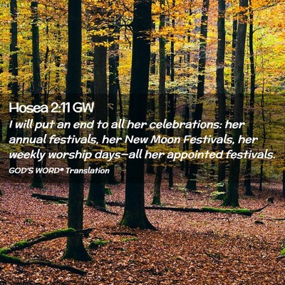 Picture 02 - Hosea 2:11 GW - I will put an end to all her celebrations: her - Bible Verse Picture