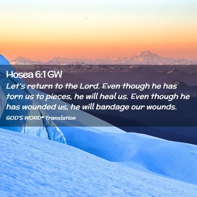 Picture 02 - Hosea 6:1 GW - Let’s return to the Lord. Even though he has - Bible Verse Picture