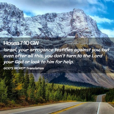 Picture 02 - Hosea 7:10 GW - Israel, your arrogance testifies against you, but - Bible Verse Picture