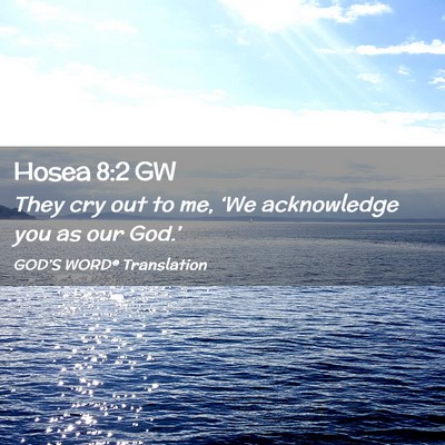 Picture 02 - Hosea 8:2 GW - They cry out to me, ‘We acknowledge you as our - Bible Verse Picture
