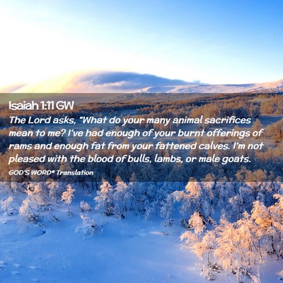 Picture 02 - Isaiah 1:11 GW - The Lord asks, “What do your many animal - Bible Verse Picture