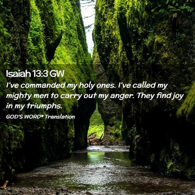 Picture 02 - Isaiah 13:3 GW - I’ve commanded my holy ones. I’ve called my - Bible Verse Picture