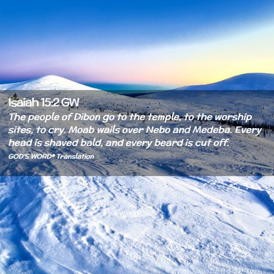 Picture 02 - Isaiah 15:2 GW - The people of Dibon go to the temple, to the - Bible Verse Picture