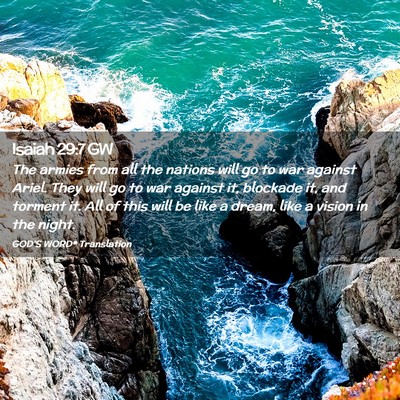 Picture 02 - Isaiah 29:7 GW - The armies from all the nations will go to war - Bible Verse Picture