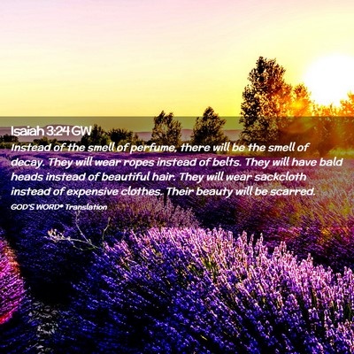 Picture 02 - Isaiah 3:24 GW - Instead of the smell of perfume, there will be - Bible Verse Picture