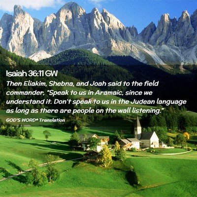 Picture 02 - Isaiah 36:11 GW - Then Eliakim, Shebna, and Joah said to the field - Bible Verse Picture